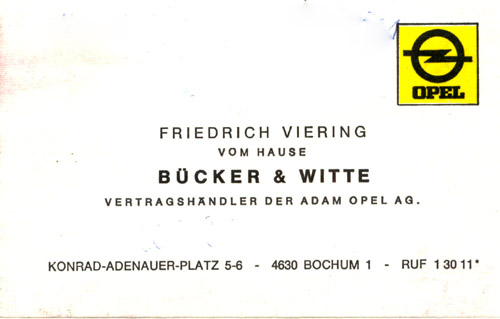 Bcker & Witte Visitenkarte