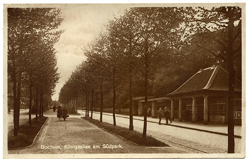 Königsallee mit Südpark und Wärterhaus