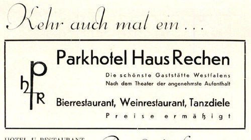 Webung fr das Parkhotel aus 1938
